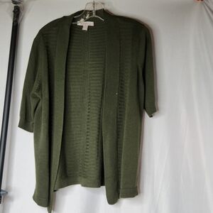 Women's Green Short Sleeve Sweater - Roz & Ali - M